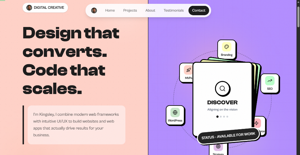 Kingsley | Remote Freelance Web Developer & UI/UX Designer